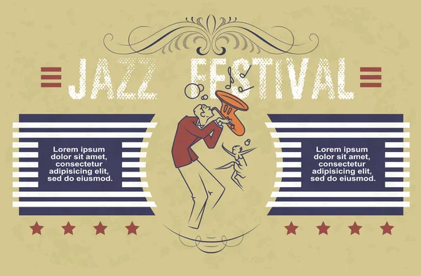 Illustration Stock Jazz Festival Concept Design Card — Image vectorielle