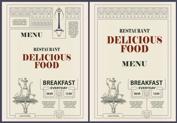 Vector Stock Illustratie Restaurant Menu Sjabloon Ander Ontwerp — Stockvector