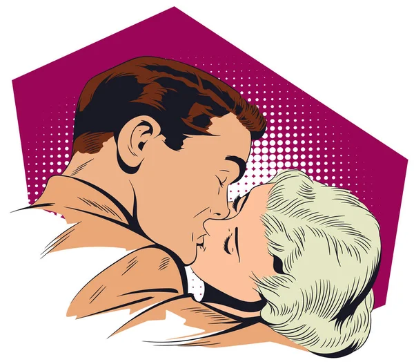 Vecteur Illustration Couple Embrasser — Image vectorielle