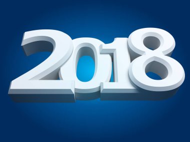 3d resimler yeni 2018 yıl Beyaz