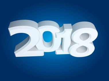 3d resimler yeni 2018 yıl Beyaz