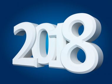 3d resimler yeni 2018 yıl Beyaz