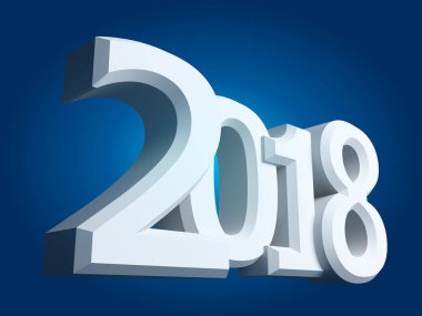 3d resimler yeni 2018 yıl Beyaz