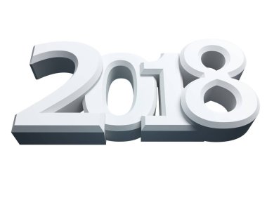 3d resimler yeni 2018 yıl Beyaz