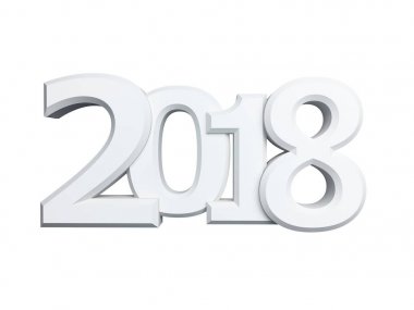 3d resimler yeni 2018 yıl Beyaz