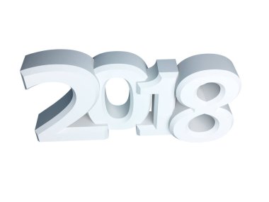 3d resimler yeni 2018 yıl Beyaz