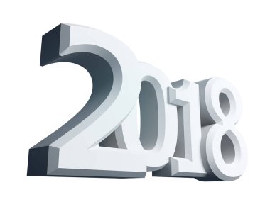 3d resimler yeni 2018 yıl Beyaz