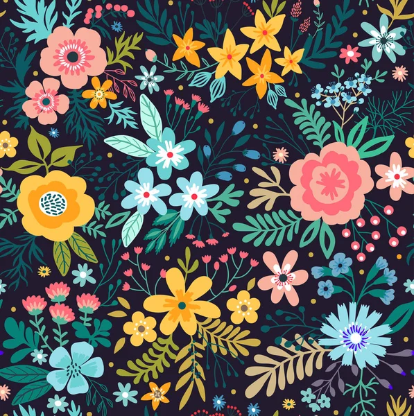 Beautiful pattern in small abstract flowers