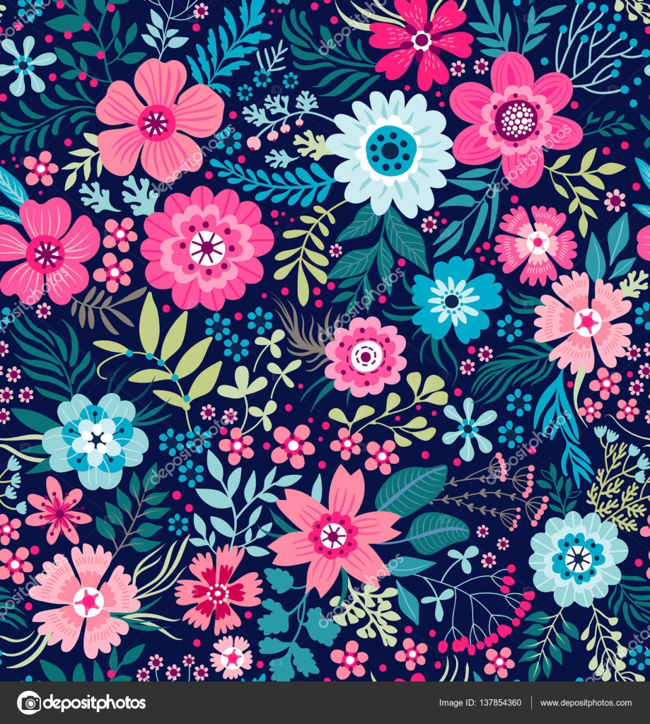 Small colorful multicolor flowers — Stock Vector © Ann.and.Pen #137854360