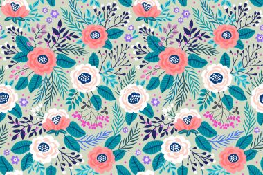  Amazing seamless floral pattern  clipart