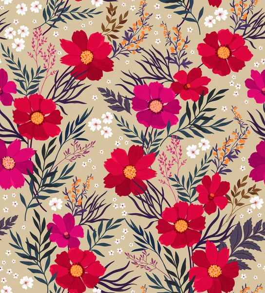 Cute floral pattern in the small flowers. Ditsy print. Seamless vector texture. Elegant template for fashion prints. Printing with small  flowers on color background