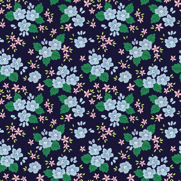 Cute floral pattern in the small flowers. Ditsy print. Seamless vector texture. Elegant template for fashion prints. Printing with small  flowers on color background