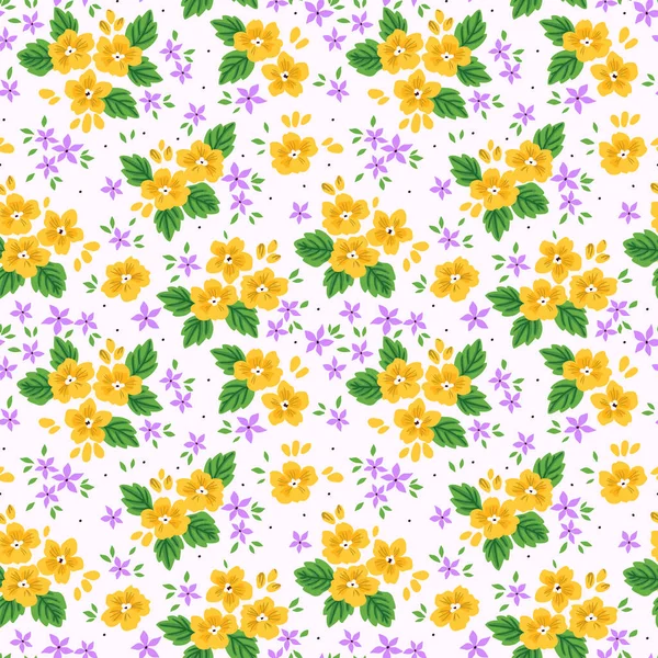 Cute floral pattern in the small flowers. Ditsy print. Seamless vector texture. Elegant template for fashion prints. Printing with small  flowers on color background