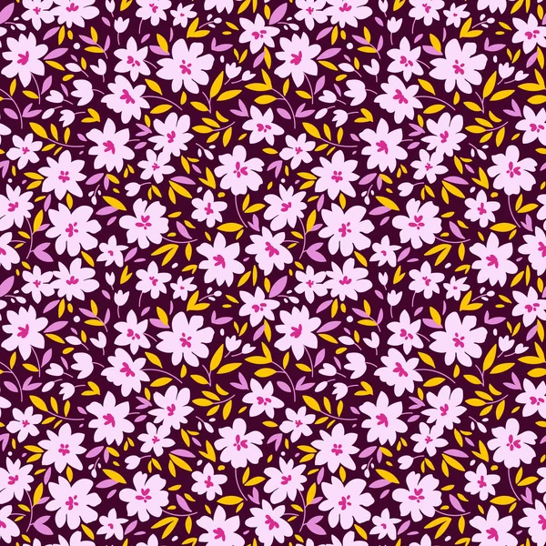 Cute floral pattern in the small flowers. Ditsy print. Seamless vector texture. Elegant template for fashion prints. Printing with small  flowers on color background