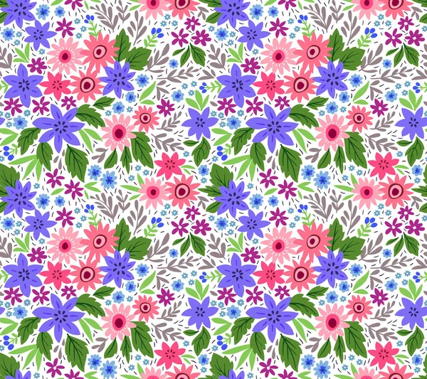 Cute floral pattern in the small flowers. Ditsy print. Seamless vector texture. Elegant template for fashion prints. Printing with small  flowers on color background