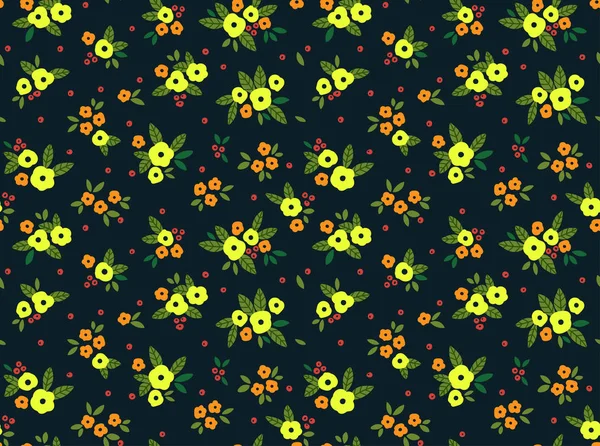 Cute floral pattern in the small flowers. Ditsy print. Seamless vector texture. Elegant template for fashion prints. Printing with small  flowers on color background