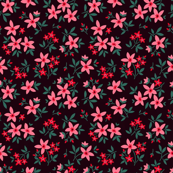 Cute floral pattern in the small flowers. Ditsy print. Seamless vector texture. Elegant template for fashion prints. Printing with small  flowers on color background