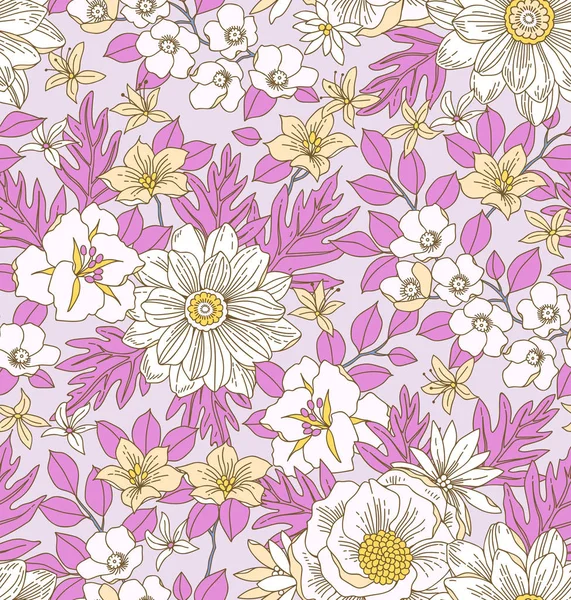 Cute floral pattern in the small flowers. Ditsy print. Seamless vector texture. Elegant template for fashion prints. Printing with small  flowers on color background