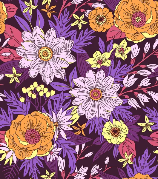 Cute floral pattern in the small flowers. Ditsy print. Seamless vector texture. Elegant template for fashion prints. Printing with small  flowers on color background