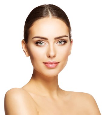 Kadın Güzellik yüz, güzel Model makyaj portre, genç kız makyaj