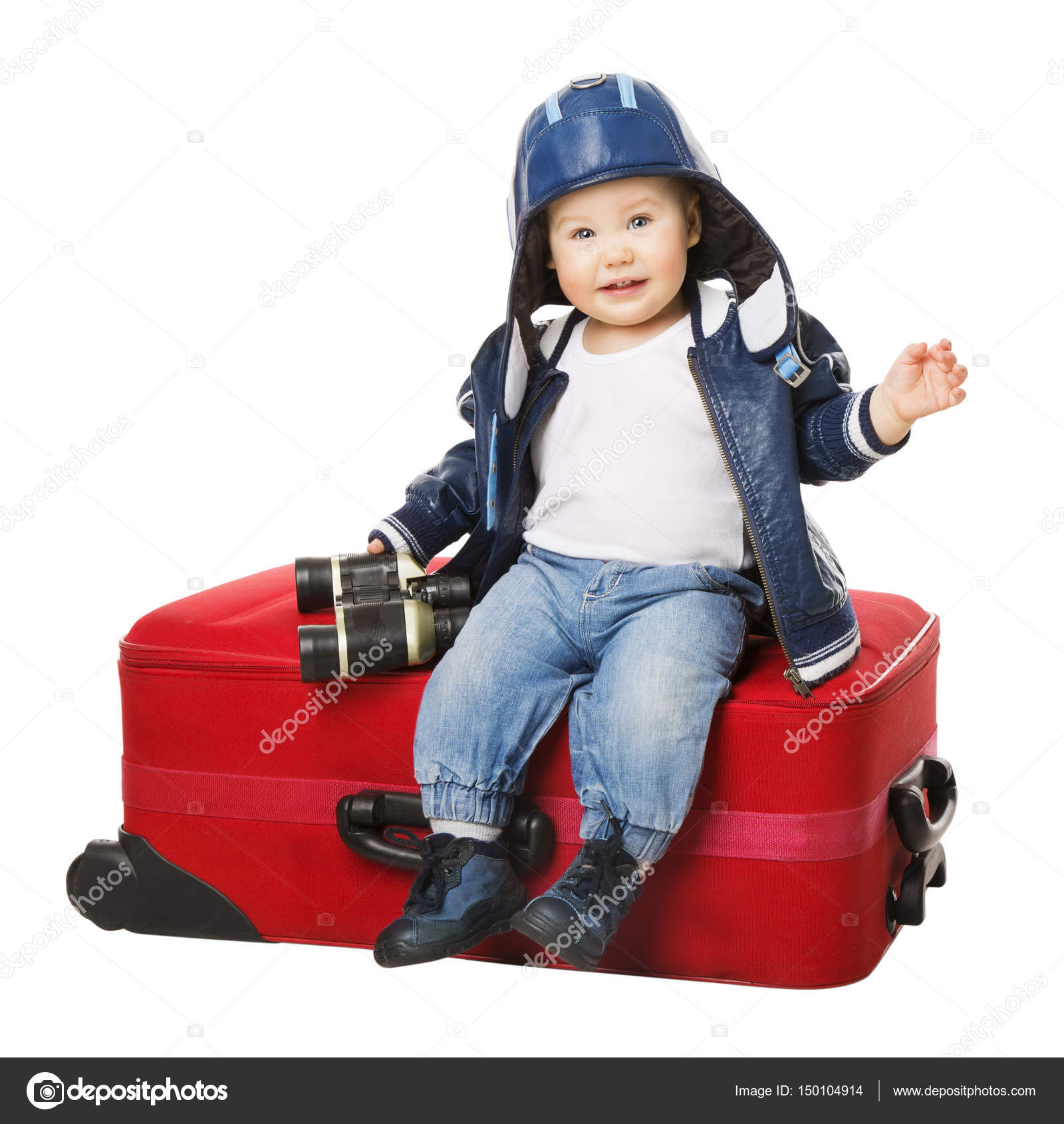 child's sit on suitcase
