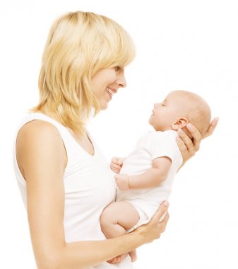 Anne ve bebek yüz, yeni doğan çocuk, bebek çocuk kadın tutan anne arıyorum
