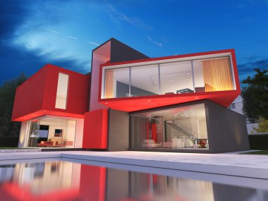 Modern kırmızı ev 