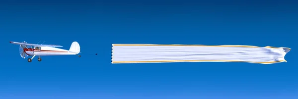 Flugzeug mit horizontalem Banner — Stockfoto