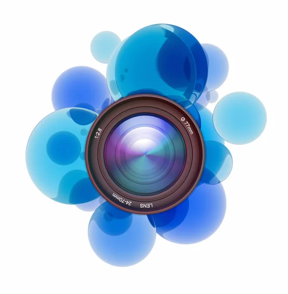 Blue filter camera — Stock Photo, Image