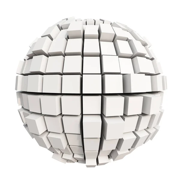 Білий куб сфери — стокове фото