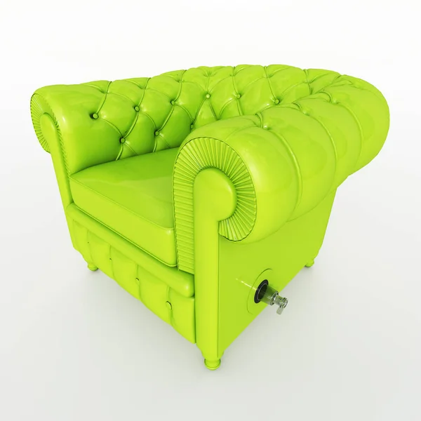 Inflatable club sofa lime green — Stock Photo, Image