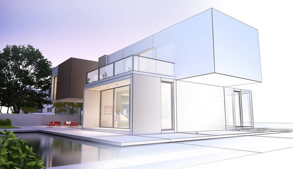 Modern luxurious home project evolution