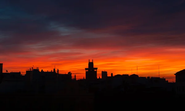 Salida del sol en Madrid — Foto de Stock