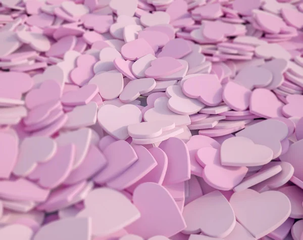 Rendering Group Pink Hearts — ストック写真