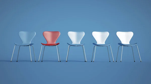 Židle modré a červené — Stock fotografie