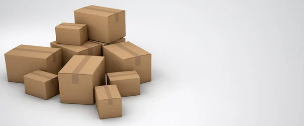 Pile of cardboard boxes — Stock Photo, Image
