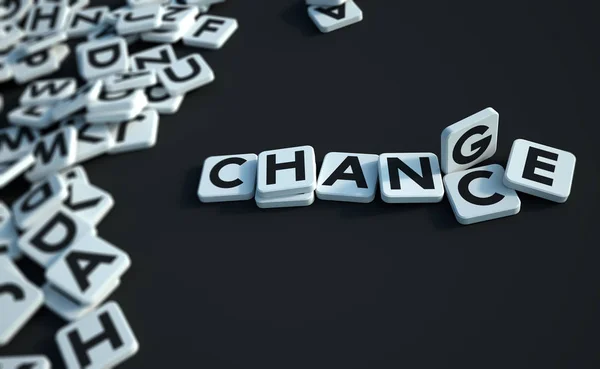 Chance or change written in letter tiles black — Stock Photo, Image