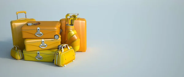 Pilha amarela de bagagem — Fotografia de Stock