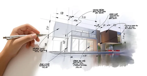 Acabamentos projeto de arquitetura e estilo — Fotografia de Stock