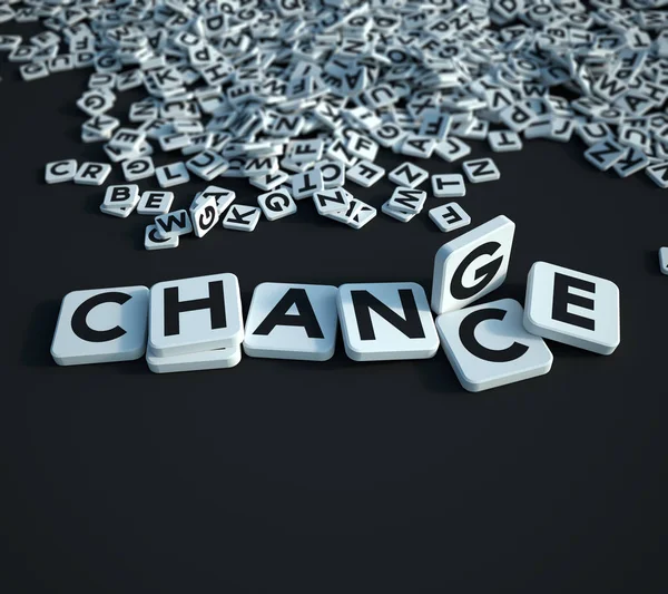 Chance or change written in letter tiles black — Stock Photo, Image