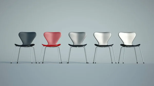 Cadeiras preto e vermelho — Fotografia de Stock