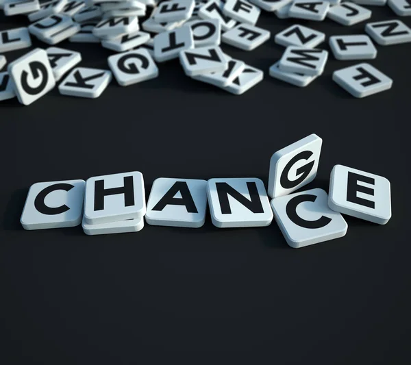 Chance or change written in letter tiles black — Stock Photo, Image