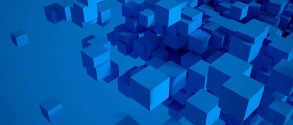 Abstract blue cubic background — Stock Photo, Image