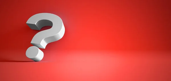 Signo de interrogación rojo y plata — Foto de Stock