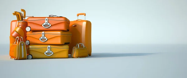 Żółta sterta bagażu — Zdjęcie stockowe