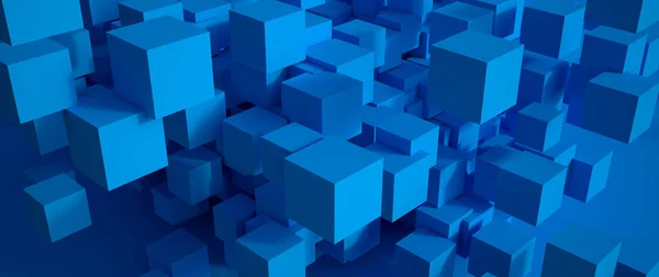 Абстрактний синій кубічний фон — стокове фото