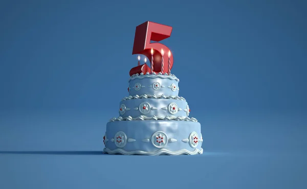 生日蛋糕5周年 — 图库照片