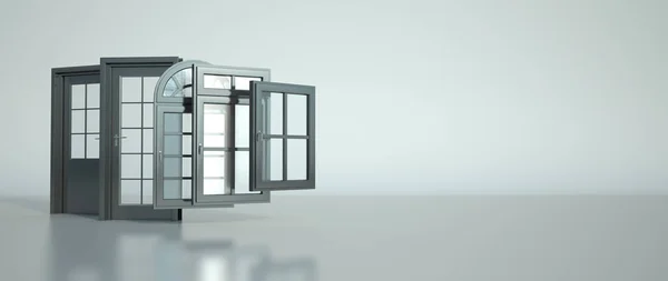 Seleção de portas e janelas — Fotografia de Stock