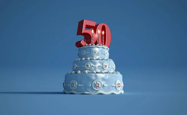 Tort de aniversare 50 de ani — Fotografie, imagine de stoc