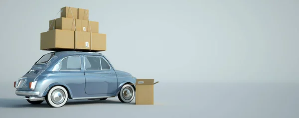 Moving home in small car — Stock Photo, Image